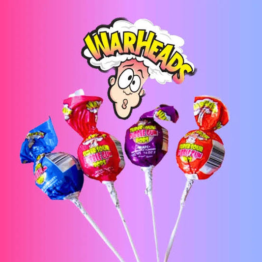 Warheads super sour bubblegum pops 🍭 (Melt alert ⚠️)