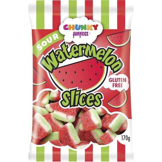 Chunky funkeez sour watermelon slice lollies